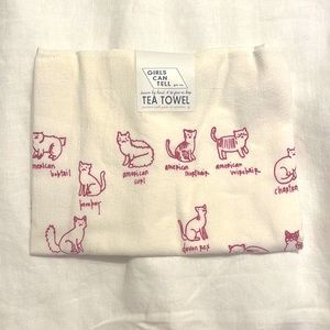 Cat Breed Tea Towel, NWT